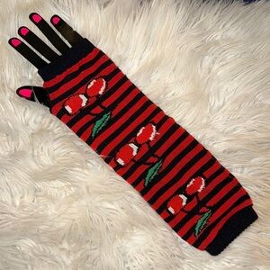 Cherry hand warmers fingerless gloves